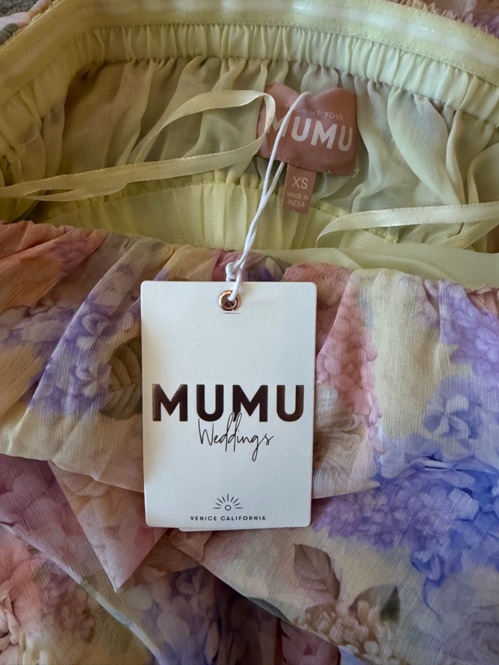 Off-Shoulder Pastel Floral Ruffle Mini Dress - Picture 8 of 8